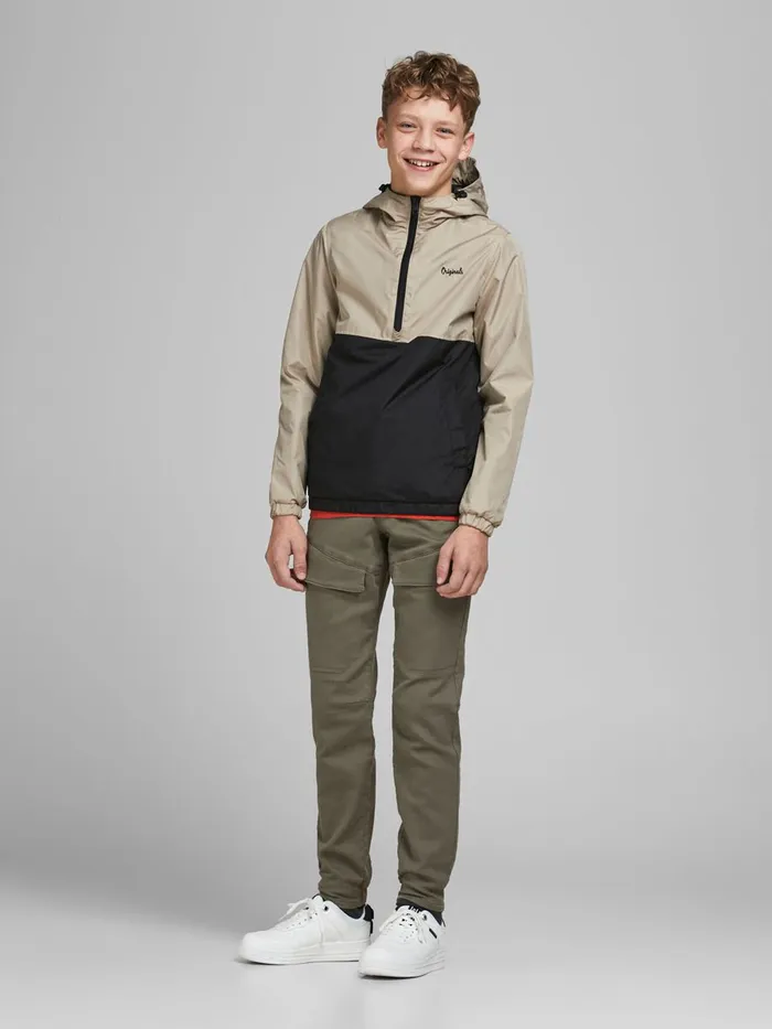Trousers JACK and JONES Junior BOYS LOOPBACK CARGO TROUSERS Green Dusty Olive