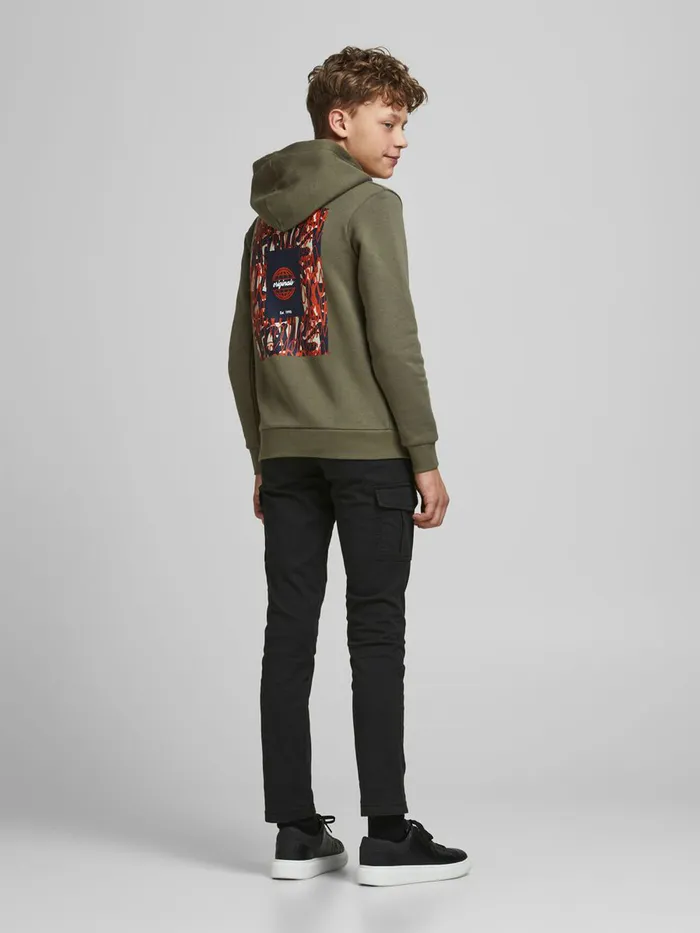 Trousers JACK and JONES Junior BOYS MARCO JOE CARGO TROUSERS Black Black