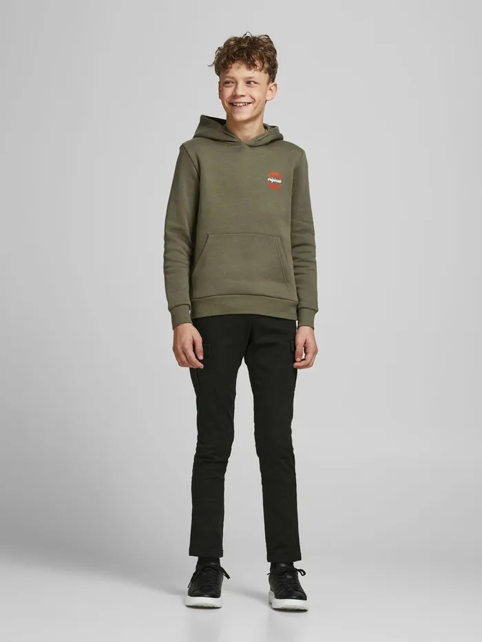 Trousers JACK and JONES Junior BOYS MARCO JOE CARGO TROUSERS Black Black
