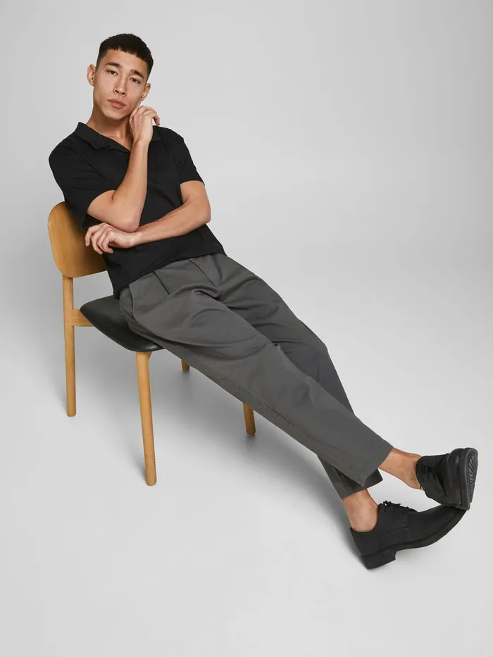Trousers JACK and JONES Mens BILL RICO AKM CHINOS Grey Asphalt
