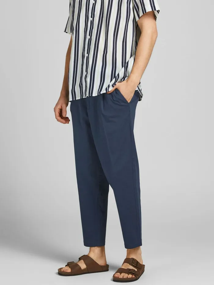 Trousers JACK and JONES Mens BILL RICO CROPPED AKM CHINOS Blue Navy Blazer