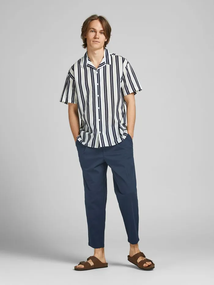 Trousers JACK and JONES Mens BILL RICO CROPPED AKM CHINOS Blue Navy Blazer