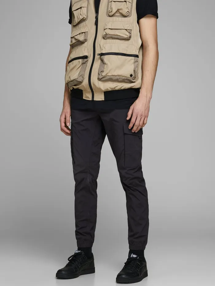 Trousers JACK and JONES Mens CARGO SWEATPANTS Black Black On Sale