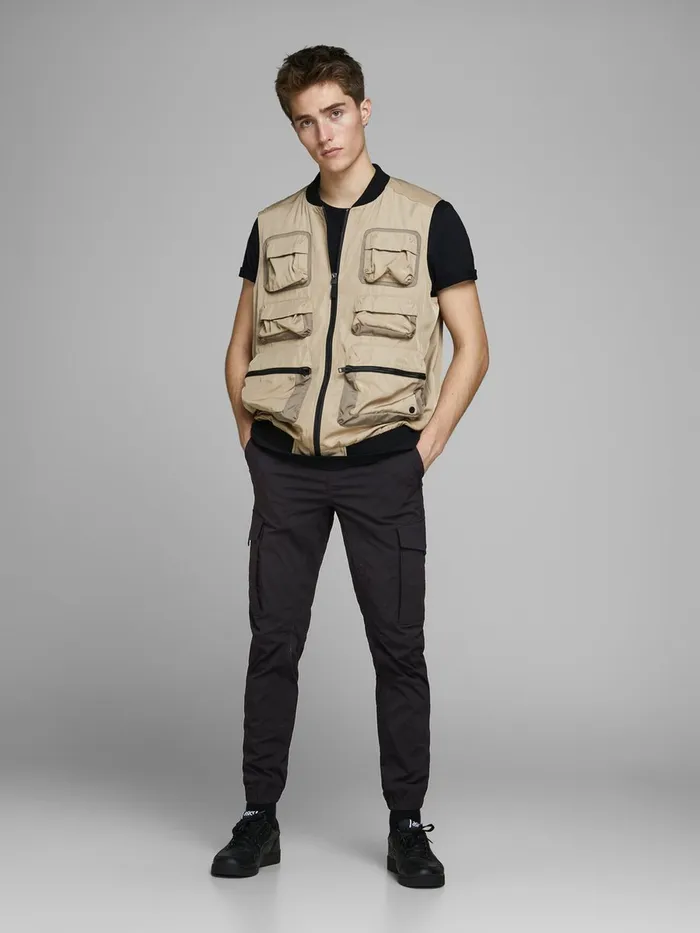 Trousers JACK and JONES Mens CARGO SWEATPANTS Black Black On Sale