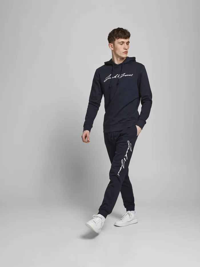 Trousers JACK and JONES Mens FLEECE 2PIECE TRACKSUIT Blue Navy Blazer