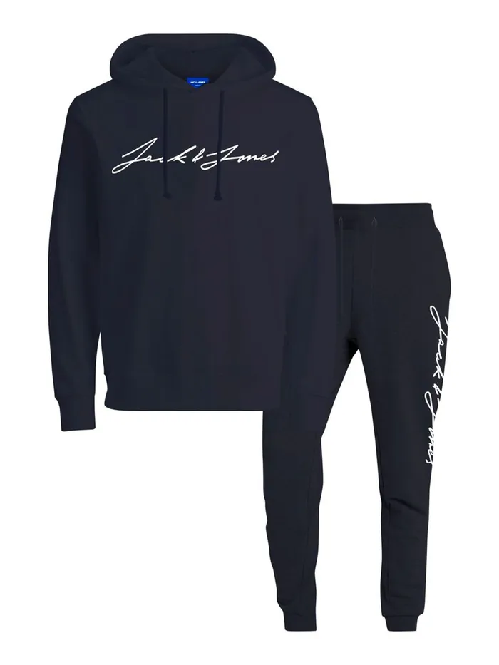 Trousers JACK and JONES Mens FLEECE 2PIECE TRACKSUIT Blue Navy Blazer