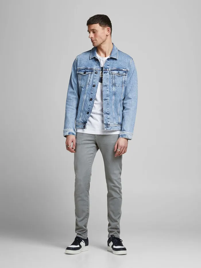 Trousers JACK and JONES Mens GLENN ICON AMA 558 SLIM FIT JEANS Grey Grey Denim