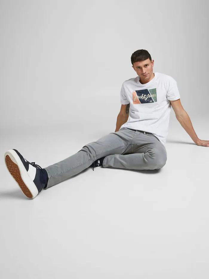Trousers JACK and JONES Mens GLENN ICON AMA 558 SLIM FIT JEANS Grey Grey Denim