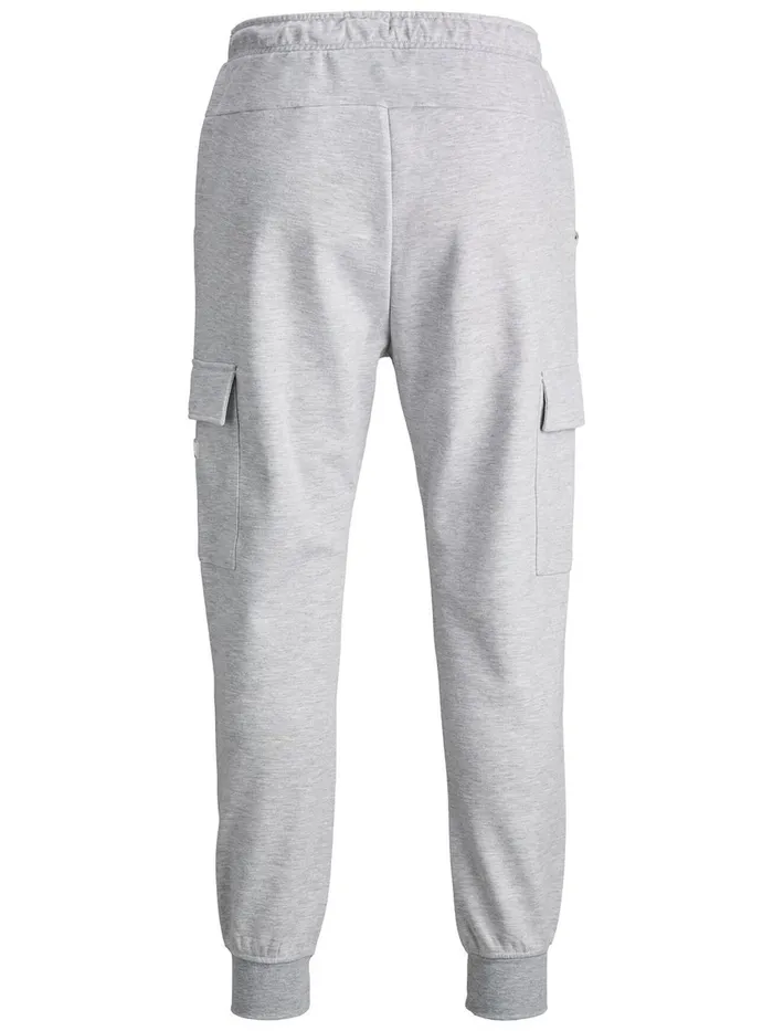 Trousers JACK and JONES Mens GORDON AIR CARGO SWEATPANTS Grey Light Grey Melange Gift 4 You