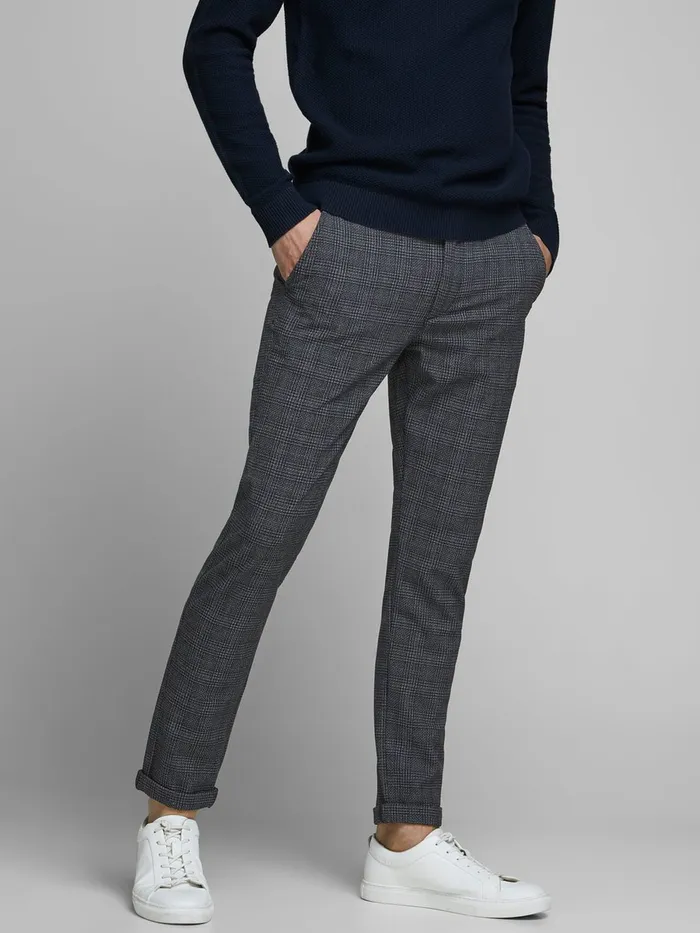Trousers JACK and JONES Mens MARCO AKM 1048 CHINOS Grey Black