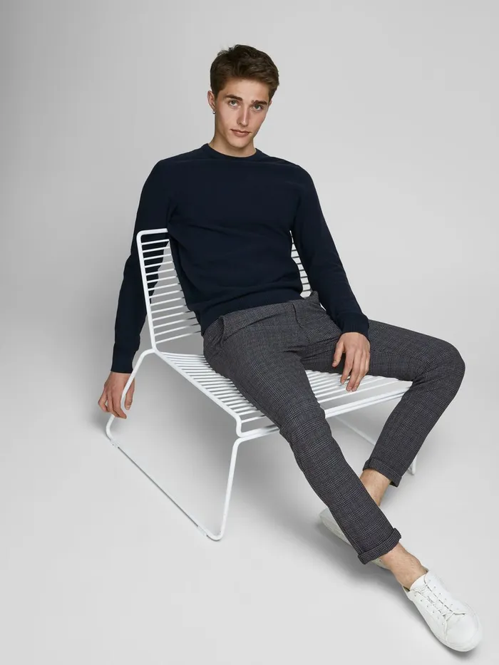 Trousers JACK and JONES Mens MARCO AKM 1048 CHINOS Grey Black