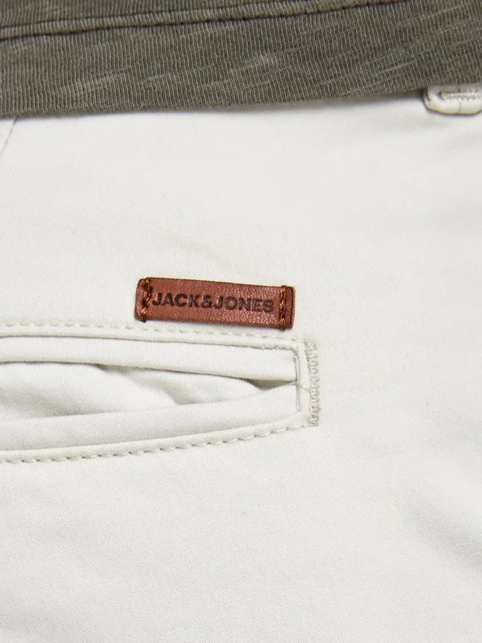 Trousers JACK and JONES Mens MARCO BOWIE SILVER BIRCH CHINOS White Silver Birch