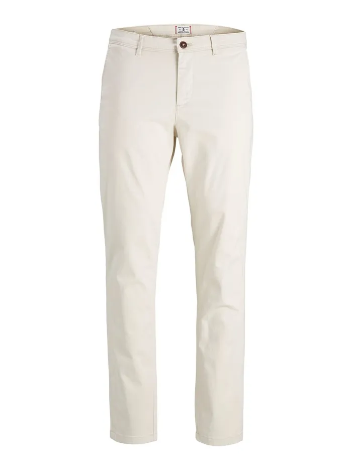 Trousers JACK and JONES Mens MARCO BOWIE SILVER BIRCH CHINOS White Silver Birch