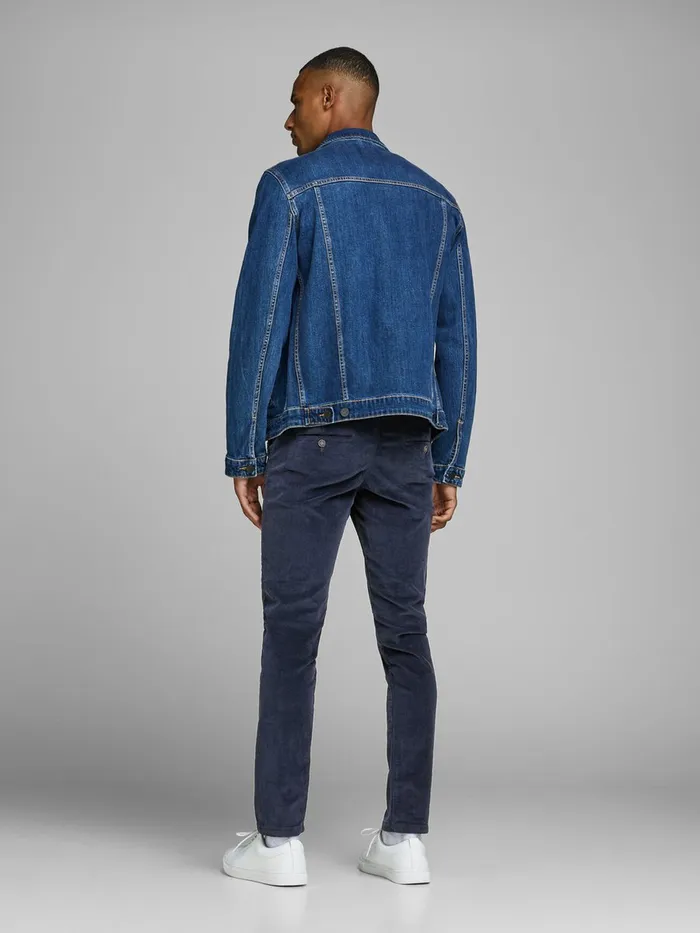 Trousers JACK and JONES Mens MARCO CORDUROY AKM 761 CHINOS Blue Navy Blazer