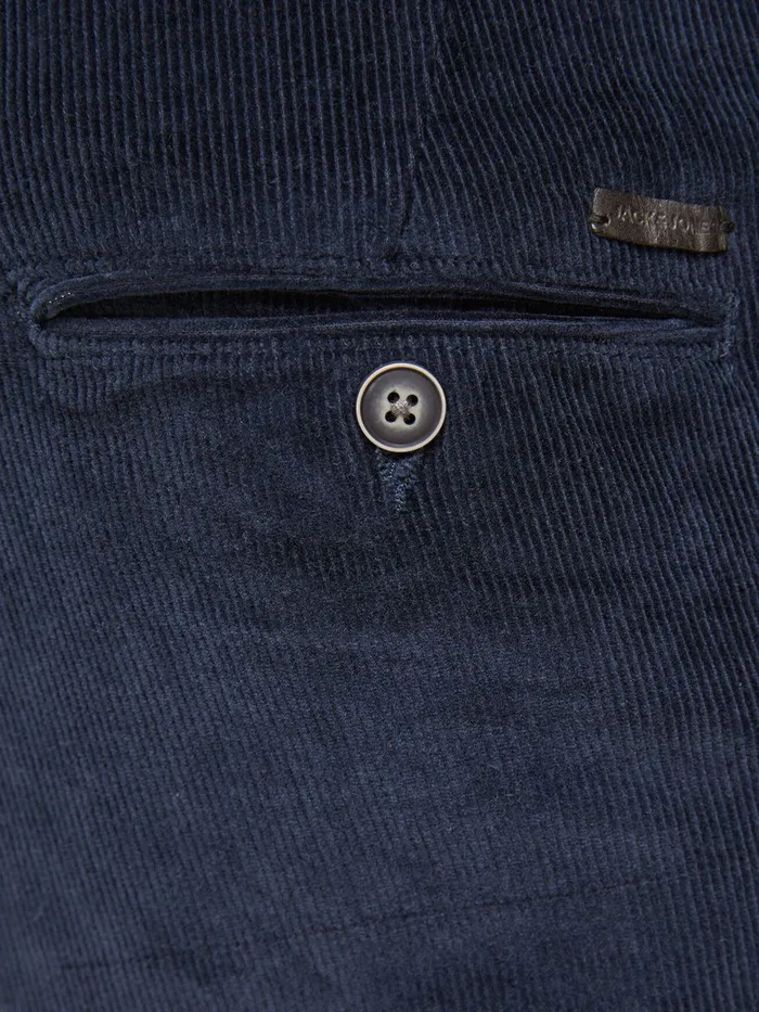 Trousers JACK and JONES Mens MARCO CORDUROY AKM 761 CHINOS Blue Navy Blazer