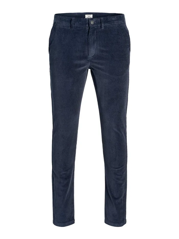 Trousers JACK and JONES Mens MARCO CORDUROY AKM 761 CHINOS Blue Navy Blazer