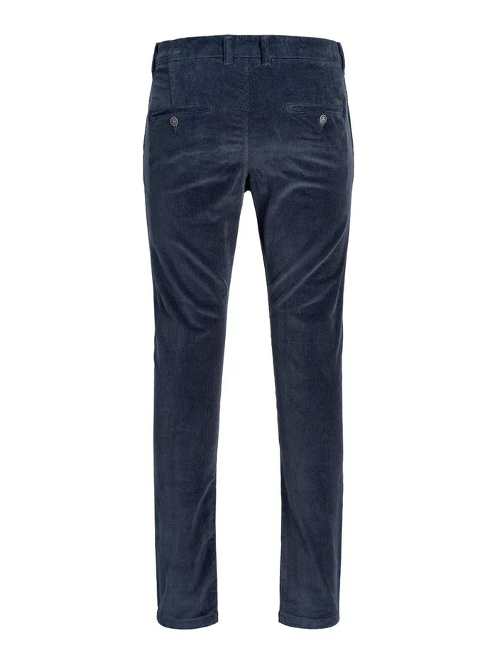 Trousers JACK and JONES Mens MARCO CORDUROY AKM 761 CHINOS Blue Navy Blazer