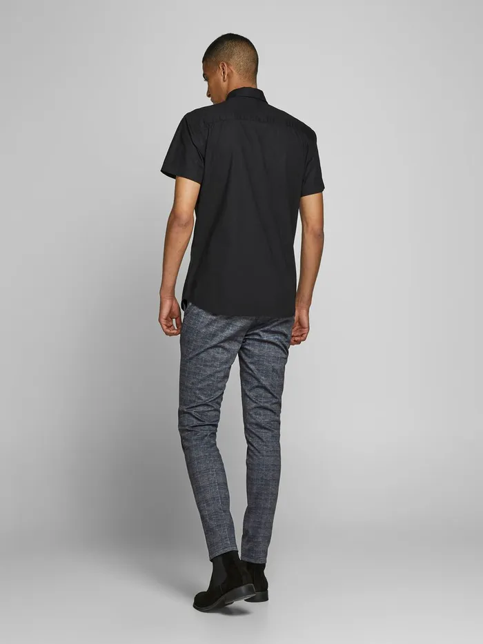 Trousers JACK and JONES Mens MARCO PHIL CHECKED SUIT TROUSERS Grey Dark Grey