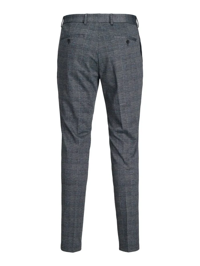 Trousers JACK and JONES Mens MARCO PHIL CHECKED SUIT TROUSERS Grey Dark Grey