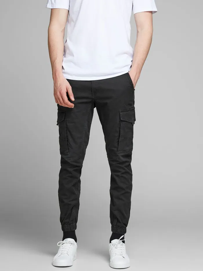 Trousers JACK and JONES Mens PAUL FLAKE AKM 542 CARGO PANTS Black Black Gift Ideas