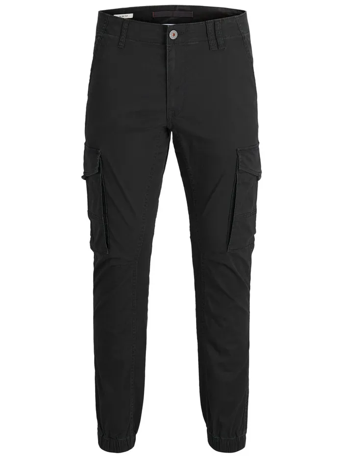 Trousers JACK and JONES Mens PAUL FLAKE AKM 542 CARGO PANTS Black Black Gift Ideas