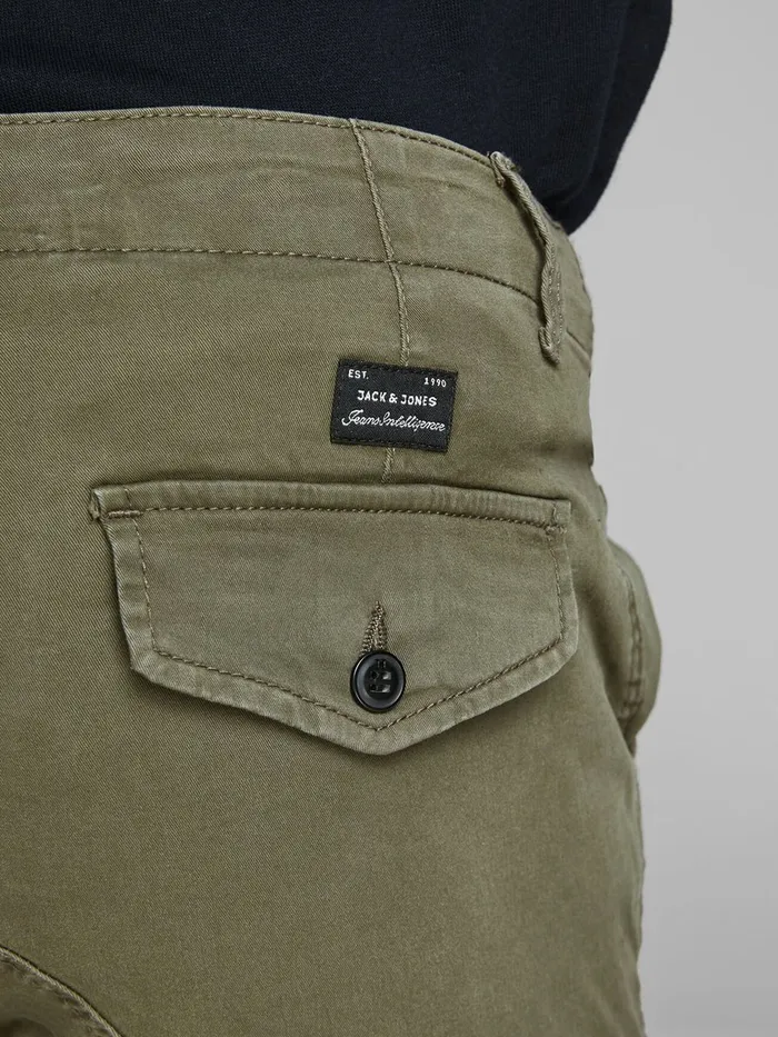 Trousers JACK and JONES Mens PAUL FLAKE AKM 542 CARGO PANTS Green Olive Night Casaul