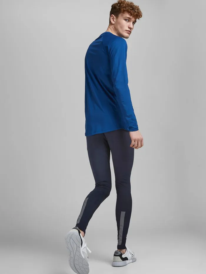 Trousers JACK and JONES Mens PERFORMANCE RUNNING TIGHTS Blue Navy Blazer Casaul
