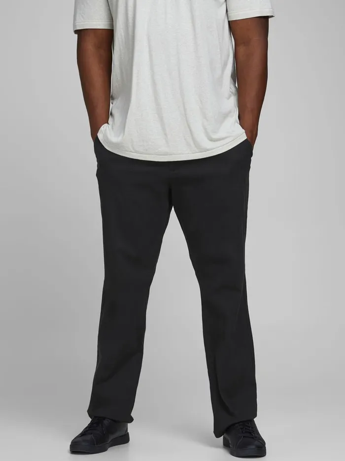 Trousers JACK and JONES Mens ROY DAVE AKM 1027 PLUS SIZE CARGO TROUSERS Black Black