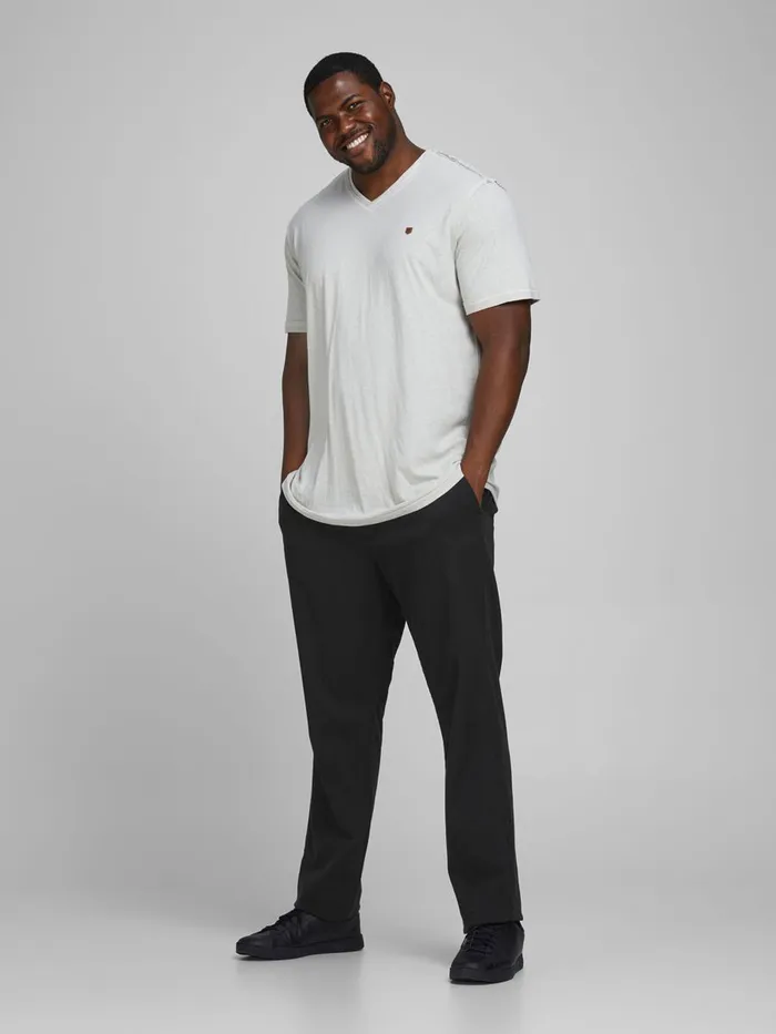 Trousers JACK and JONES Mens ROY DAVE AKM 1027 PLUS SIZE CARGO TROUSERS Black Black