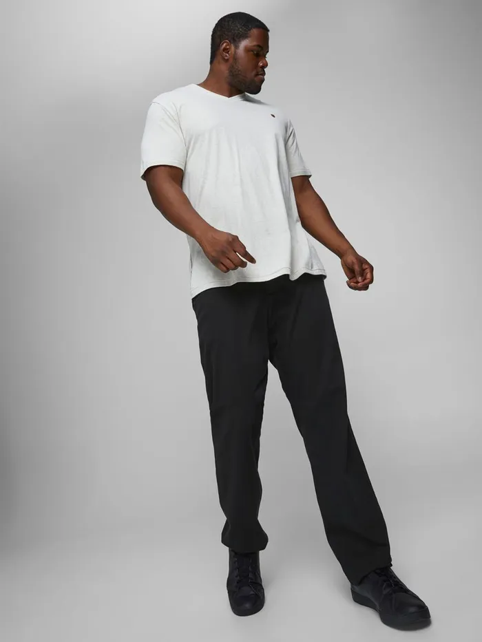 Trousers JACK and JONES Mens ROY DAVE AKM 1027 PLUS SIZE CARGO TROUSERS Black Black