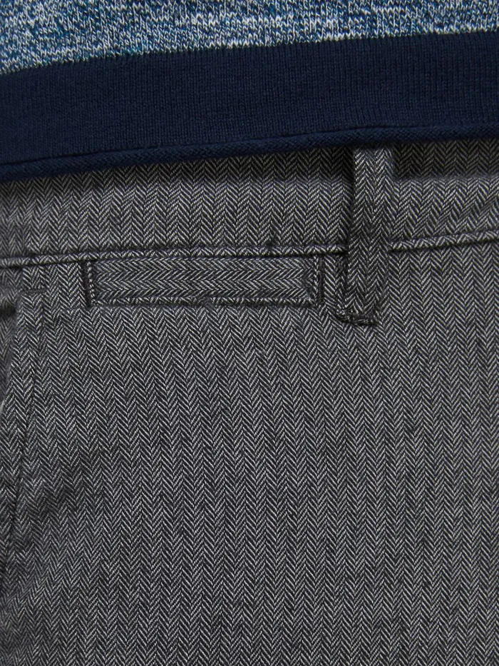 Trousers JACK and JONES Mens ROY HERRINGBONE CHINOS Grey Light Gray