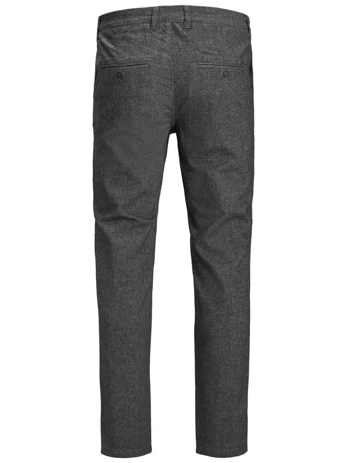 Trousers JACK and JONES Mens ROY HERRINGBONE CHINOS Grey Light Gray
