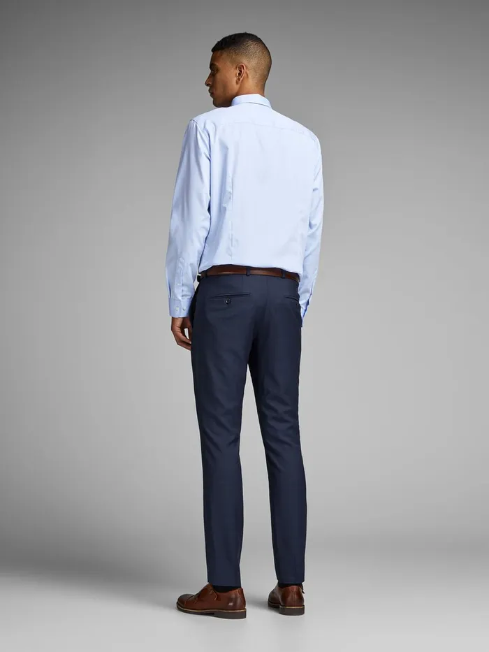 Trousers JACK and JONES Mens SUPER SLIM FIT SUIT TROUSERS Blue Dark Navy