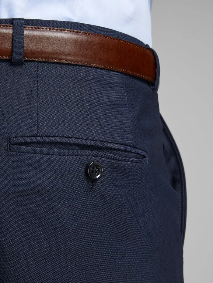 Trousers JACK and JONES Mens SUPER SLIM FIT SUIT TROUSERS Blue Dark Navy