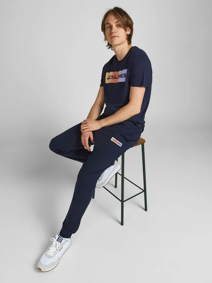 Trousers JACK and JONES Mens SWEATPANTS AND TSHIRT LOUNGEWEAR Blue Navy Blazer Gift 4 You