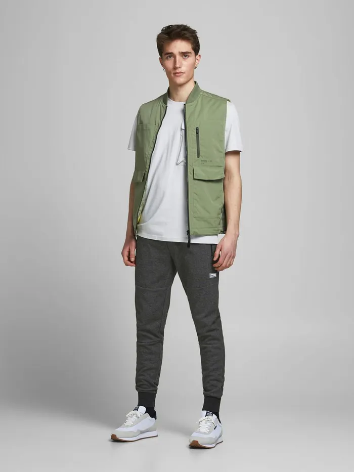 Trousers JACK and JONES Mens WILL JAIR SWEATPANTS Grey Dark Grey Melange Online