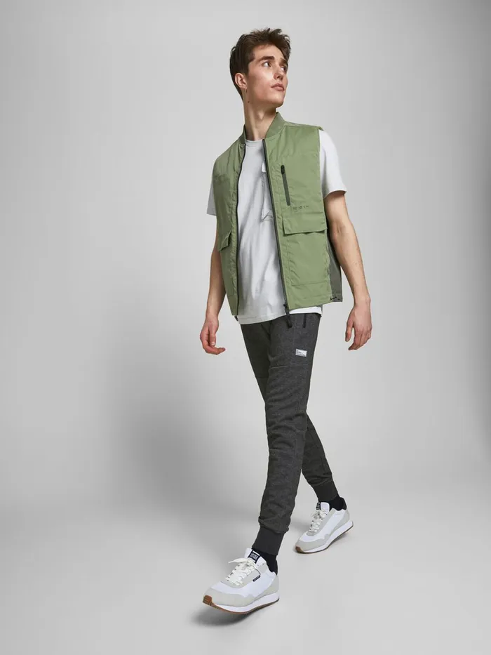 Trousers JACK and JONES Mens WILL JAIR SWEATPANTS Grey Dark Grey Melange Online