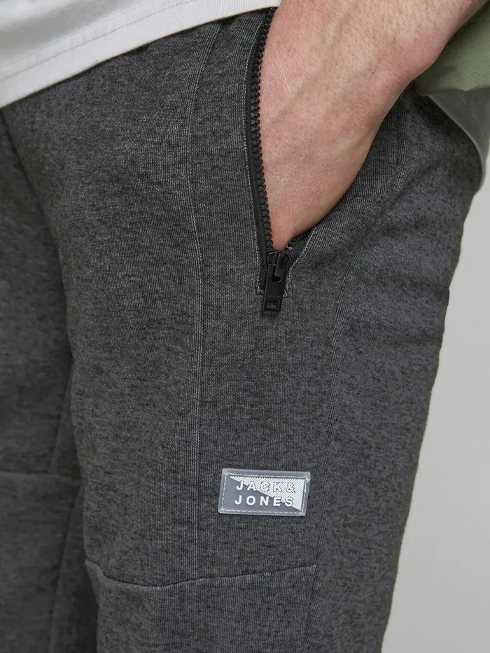 Trousers JACK and JONES Mens WILL JAIR SWEATPANTS Grey Dark Grey Melange Online