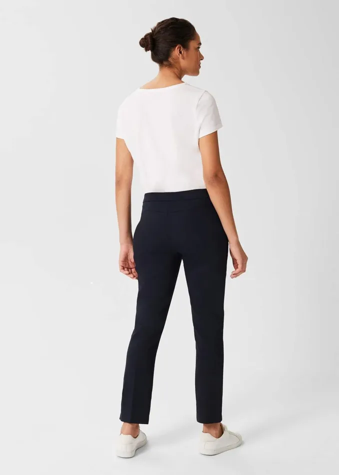 Trousers Women HOBBS Annie Slim Trousers With Stretch Navy