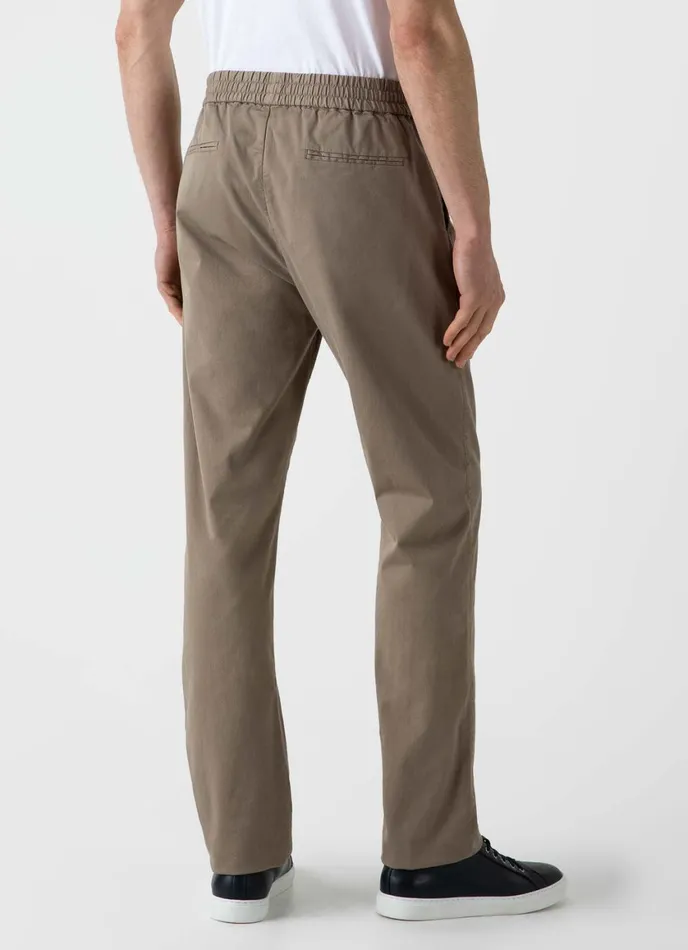 Twill Drawstring Trouser Dark Stone Men SUNSPEL Pants