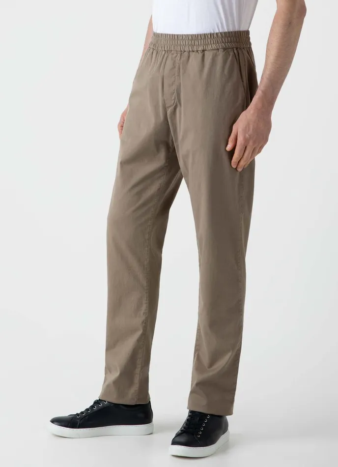 Twill Drawstring Trouser Dark Stone Men SUNSPEL Pants