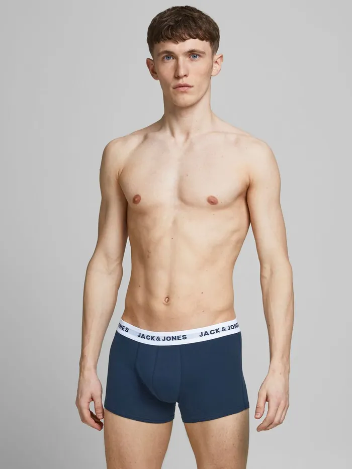 Underwear JACK and JONES Mens 12PACK TRUNKS Grey Navy Blazer Cheap On Sale