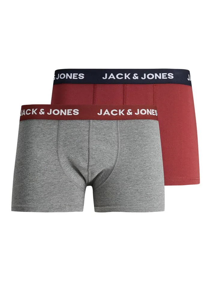 Underwear JACK and JONES Mens 2PACK TRUNKS Grey Rosewood Gift for Friend