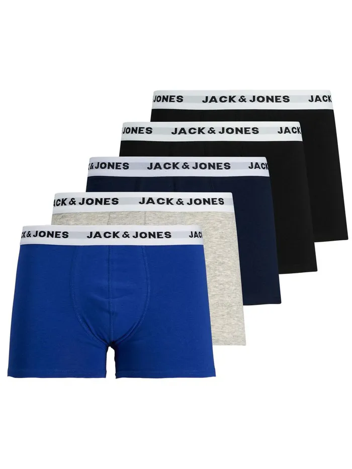 Underwear JACK and JONES Mens 5PACK TRUNKS Grey Black Near Me
