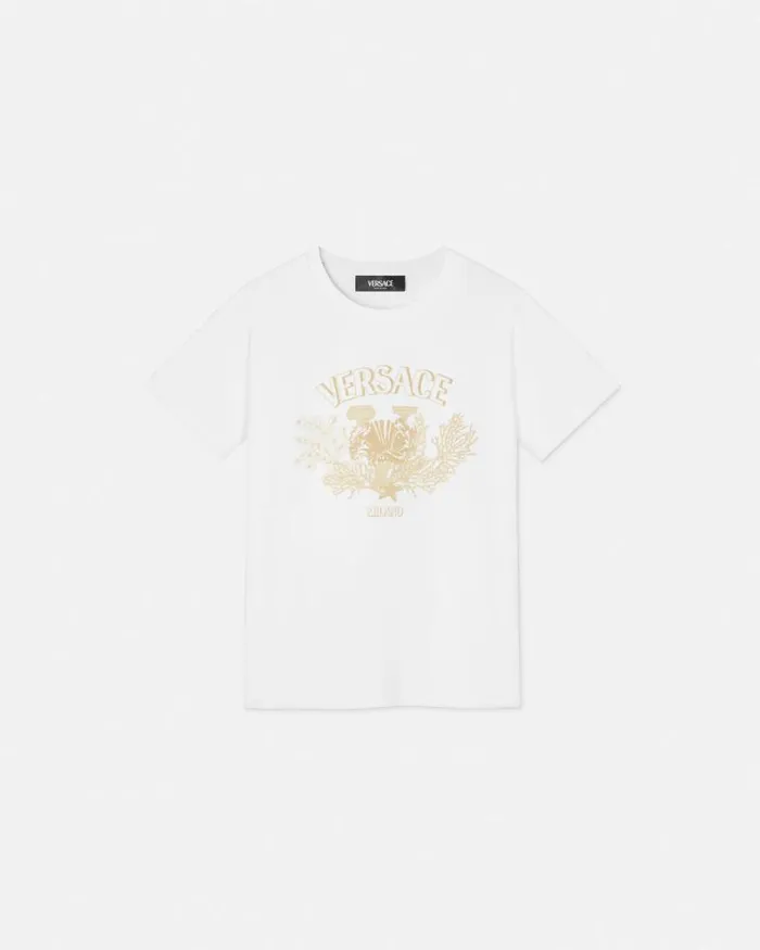 University Coral Kids TShirt White Children Versace Clothing