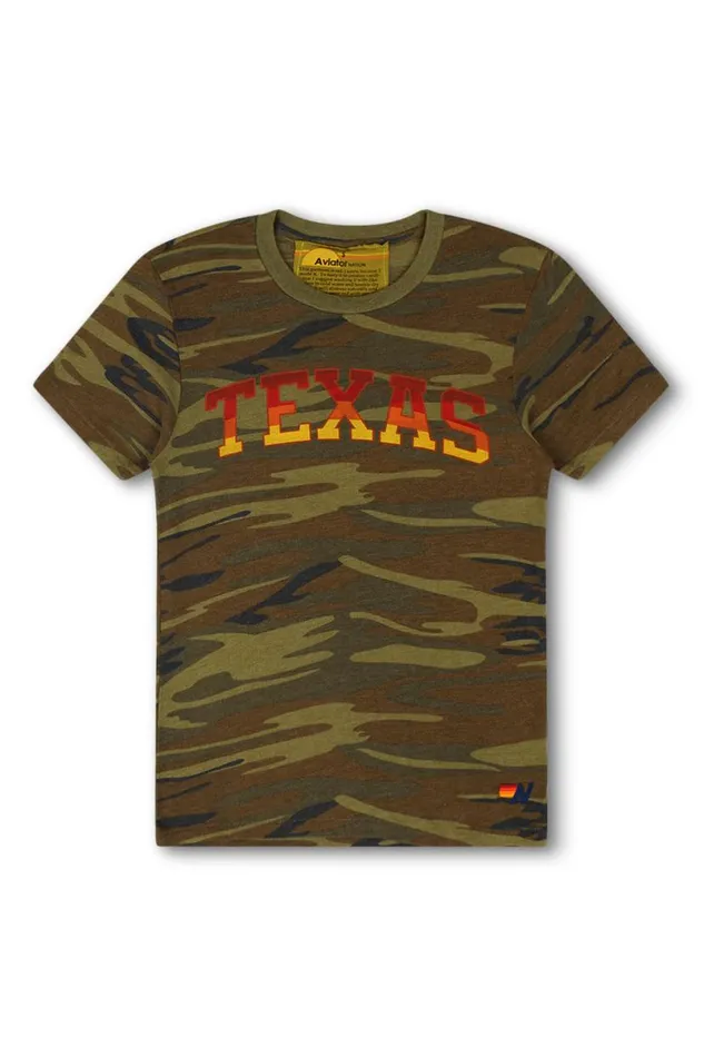 University Of Texas Crew Tee Shirt 8211 Camo WomenMen Aviator Nation Tees