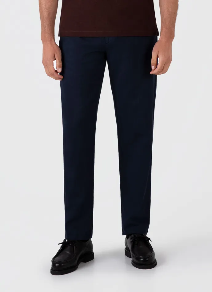 ussunspel Cotton Linen Trouser Navy Men Pants ussunspel Cotton Linen Trouser Navy Men Pants