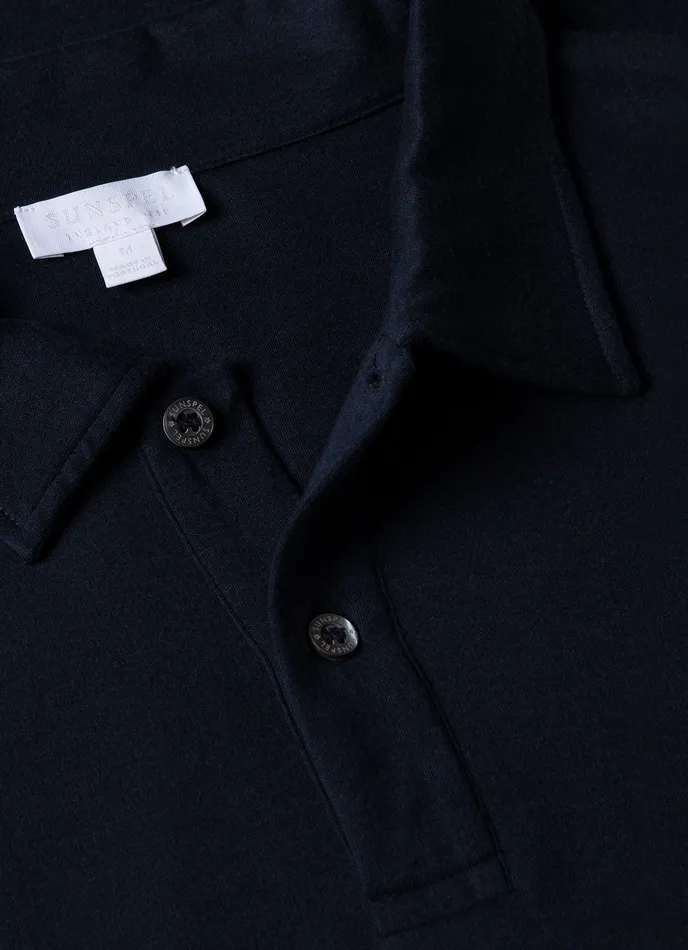ussunspel Sea Island Cotton Riviera Polo Shirt Navy Men Polo Shirts