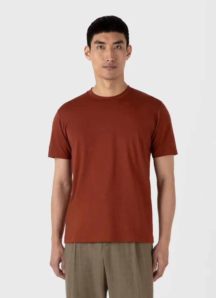 ussunspel Tshirts Men Riviera Midweight Tshirt Dark Clay ussunspel Tshirts Men Riviera Midweight Tshirt Dark Clay