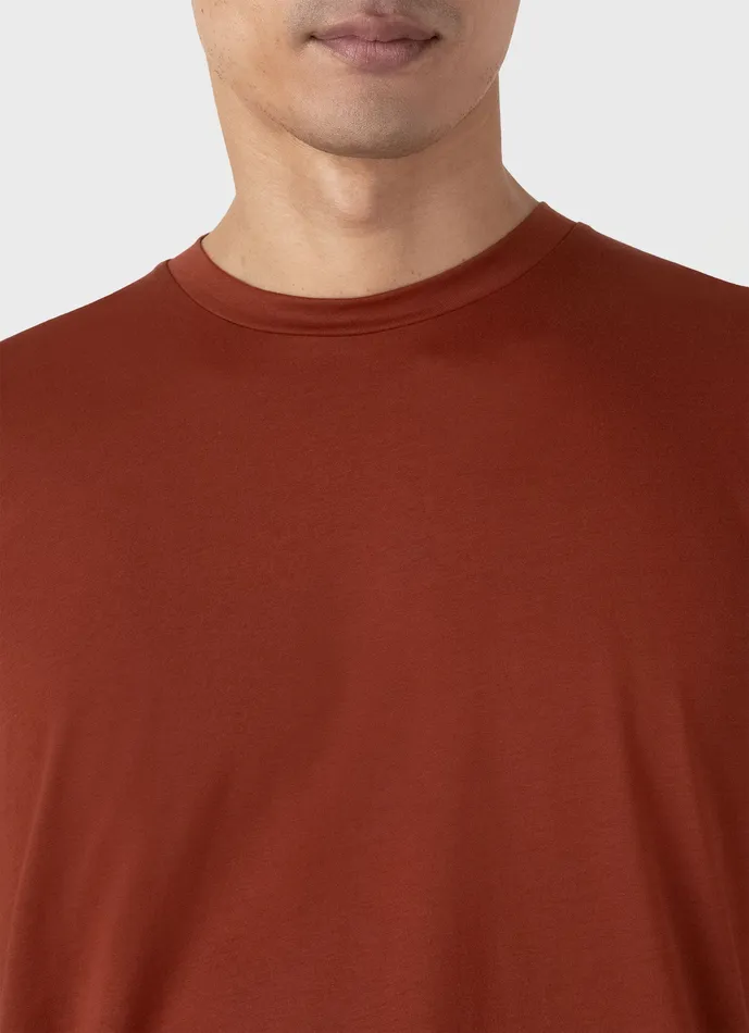 ussunspel Tshirts Men Riviera Midweight Tshirt Dark Clay ussunspel Tshirts Men Riviera Midweight Tshirt Dark Clay